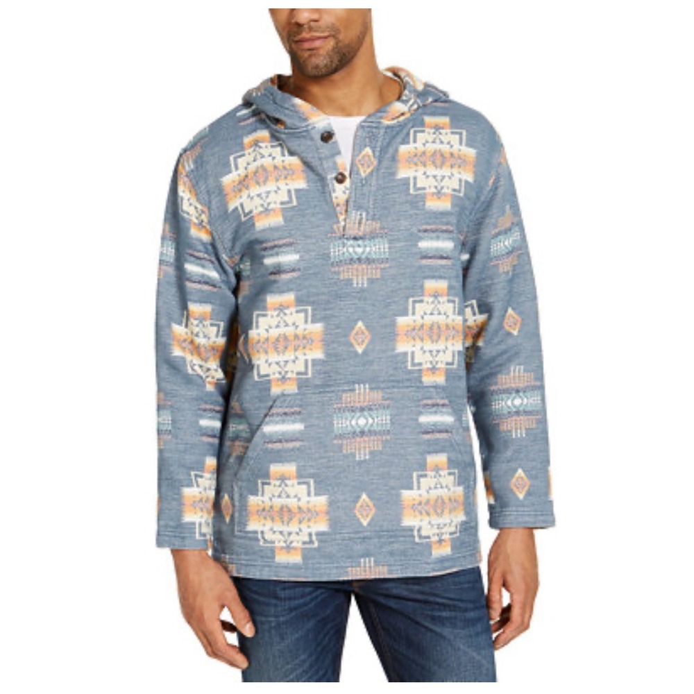 Pendleton XL Men's Doublesoft Beach Popover Hoodie Chief Jones Pattern